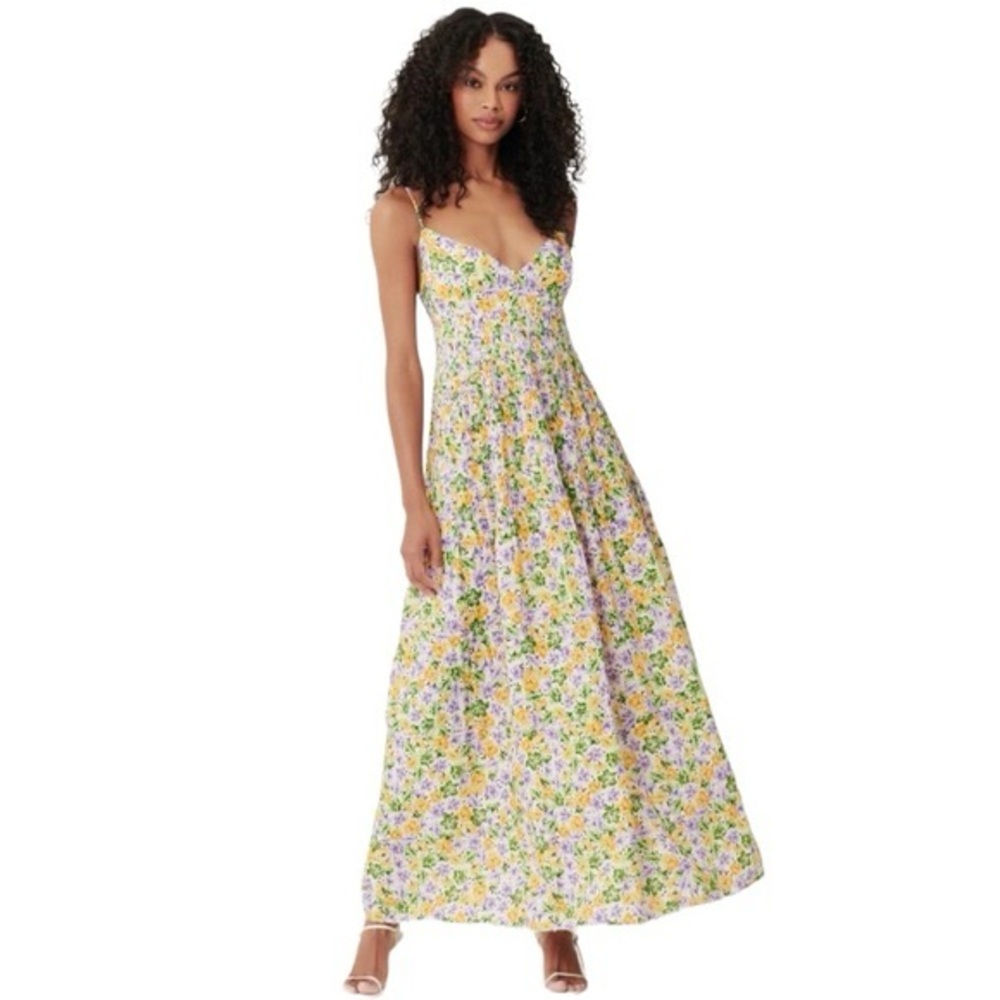 Nicholas Susan Pleated Floral-Print Linen-Blend Dress